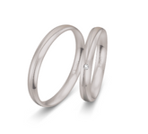 Breuning Trauringe Basic mit einem Diamanten - 48/04222 & 48/04221